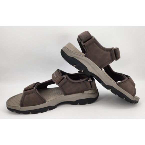 Skechers Size 10 Tresmen Garo Chocolate Sandals Relaxed Fir Luxe Foam 204105 - Picture 9 of 10